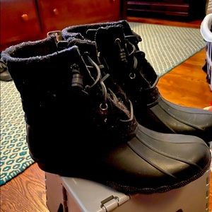 Black Sperry Duck boots